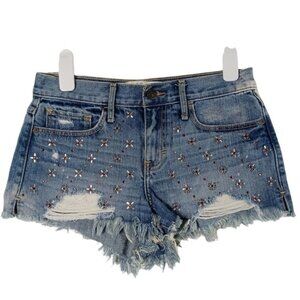 Abercrombie & Fitch Distressed Studded Denim Shorts 26